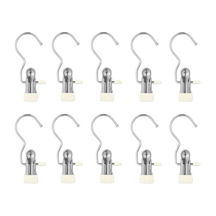 Heavy Duty Hanging Hooks Clips,New Boot Hangers for Closet,Laundry Hooks Hanging Clip Clothes,Hat Pants Towel Beige 10PC Easy to Use