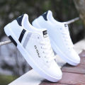 Running Sneakers for Men - Low Top Type - White Color - Casual Lace-Up Shoes for Every Season - Fashionable and Lightweight. 