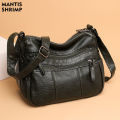 Women Bag Fashion Multi Pocket Shoulder Bag Women's New Versatile Soft Leather Crossbody Bag Women's Middle Aged Mother's Bag. 