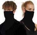 Bandana Face Cover Ear Hanging Scarf- Black.
