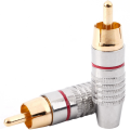 RCA Male Plug Adapter, Audio Phono Gold Plated Solder Connector,Hi End - 18-Pack,Silver.