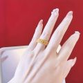 Premium Quality Dubai Gold Polish leaves Design hollow ring & hollow bracelet For Women For girl gift.