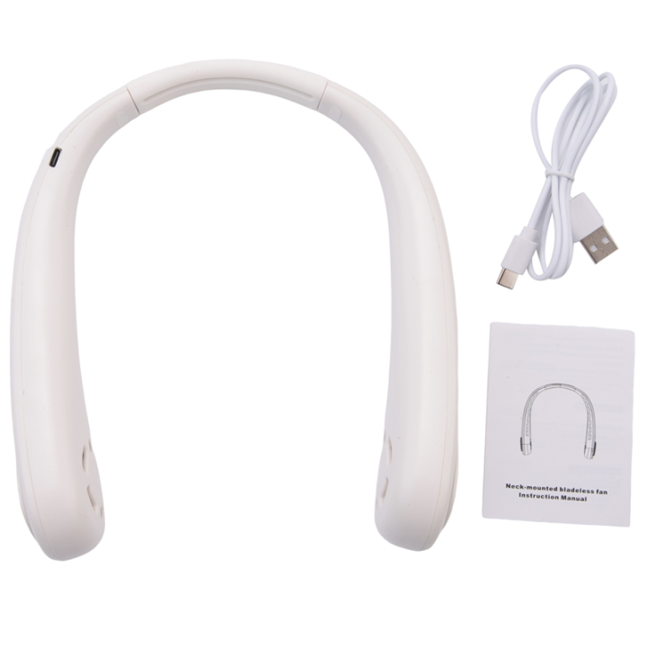 Bladeless Neck Fan,Portable Fan Rechargeable,Personal Fan,White