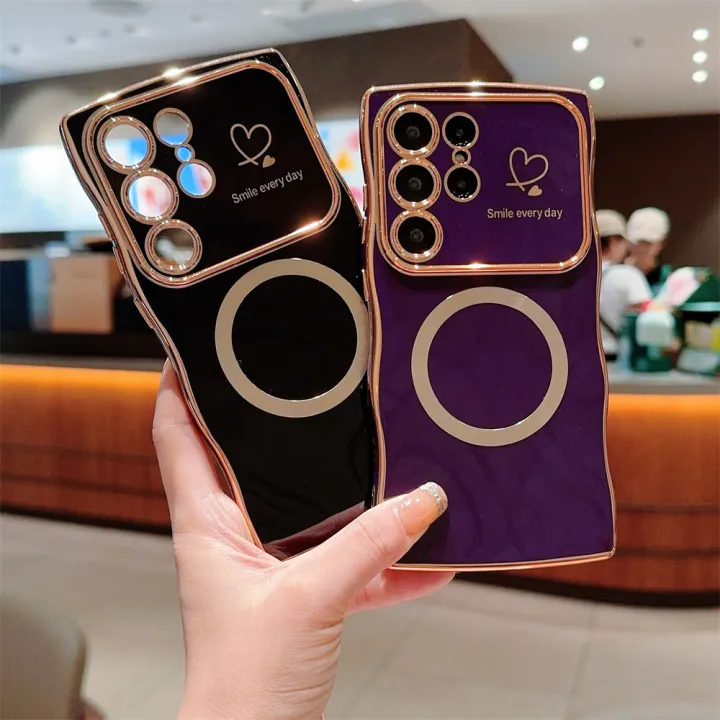 HOCE%20Luxury%20Wavy%20Pattern%20Cute%20Love%20Heart%20Magsafe%20Case%20For%20Samsung%20S24%20S23%20S22%20Ultra%20Plus%20S23%20FE%20Cases%20Plating%20Magnetic%20Shockproof%20Soft%20Phone%20Cover%20-%20Image%208