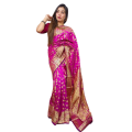 Pink Color Semi Katan  Saree For Women Without Blouse Pieces. 