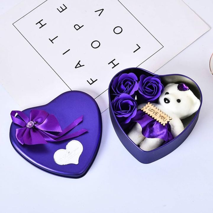 Purple color Love Box Valentine Day Best Love Gift for Girlfriend