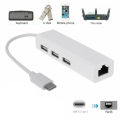 USB-C USB 3.1 Type C To USB RJ45 Ethernet Lan Adapter Hub Cable. 
