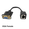 1PC VGA Extender Male/Female to RJ45 Ethernet Female LAN CAT5 CAT6 Network Cable Adapter. 