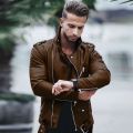 Autumn Winter European and American Fashion PU Coat Men's Jacket Brand Clothing Large Size Zipper Motorcycle Leather Jacket. 