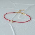 BOAKO 925 Sterling Silver Lucky Couple Bracelet Single Geometric Zircon Red Rope Women's Bracelets Valentine's Anniversary Gift.
