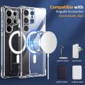 Samsung Galaxy S24 Ultra Anti Yellow Magsafe Magnetic Wireless Charging Case Clear Transparent Shockproof Back Cover Phone case.