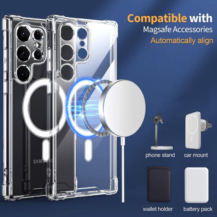 Samsung%20Galaxy%20S24%20Ultra%20Anti%20Yellow%20Magsafe%20Magnetic%20Wireless%20Charging%20Case%20Clear%20Transparent%20Shockproof%20Back%20Cover%20Phone%20case%20-%20Image%203