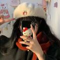 Sanrio Hello Kitty Fashion Plush Beret Soft Hat Y2k Girl Winter Harajuku Korean Style Cap Women Retro Trendy Clothes Accessories.