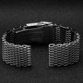 20/22/24mm Steel Dive Shark Mesh for Milanese Watch Bracelet Strap Band Weaving Double Snap Strap for Breitling Omega. 