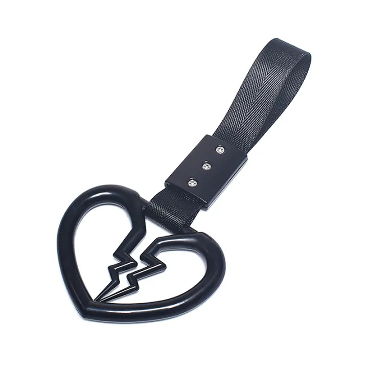 JDM Tsurikawa Ring Japanese Subway Train Bus Car Handle Cute Broken Heart Handle Hand Strap Rear Front Bumper Warning Ring