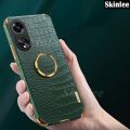 Phone case For OPPO A60 Back cover Soft Case Luxury Carbon Crocodile Pattern Leather Car Navigation Holder Ring Cover For OPPO A60 Cover cases. 