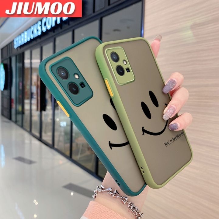 JIUMOO%20For%20vivo%20Y75%205G%20vivo%20Y55%205G%20IQOO%20Z6%205G%20Case%20Fashion%20Simple%20Smile%20Face%20Frosted%20Transparent%20Back%20Cover%20Lens%20Camera%20Protect%20Phone%20Case%20Edge%20Full%20Cover%20Casing%20Hard%20Cases%20-%20Image%202