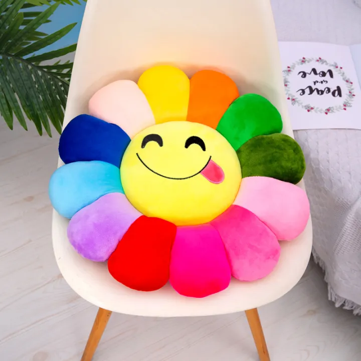 Multicolor%20sunflower%20shape%20face%20Cushion%20plush%20soft%20cushions%20-%20Image%202