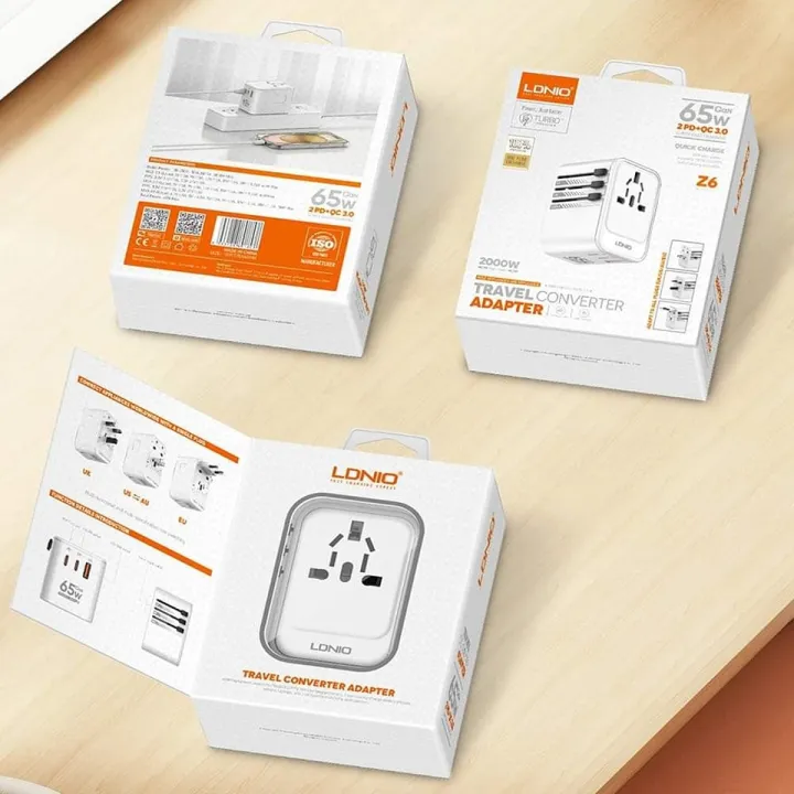 Ldnio%20Z6%2065W%203%20USB%20Ports%20GaN%20Universal%20Travel%20Adapter%20-%20White%20-%20Image%208