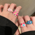 Punk Anime Monster Rings Women Child Friends Funny Animal Adjustable Opening Finger Ring Jewelry Gift.