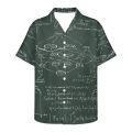 Scientific Formula Blackboard Pattern Prints Brainiac Men Summer Breathable Hawaiian Shirt Camisa Masculina Avocado Casual Male. 