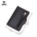 Carbon Fiber Rfid Blocking Protection Men id Credit Card Holder Wallet Leather Metal Business Bank CreditCard Cardholder Case.