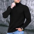 【New release】 Men Long Sleeve Sweater High Neck Men's Winter Sweater Solid Color Long Sleeve Turtleneck Top for Autumn/winter Clothing High. 