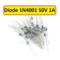 10Pcs- Diode 1N4001 1N-4001 4001 50V 1A General Purpose Rectifier Diode Silicon Junction Diode DO-41 Package 2 Pin Leads Terminals.