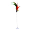 Cat Spring Rat toy Rainbow Bright color with Suction Cup, Metal Bell & Soft Feather Mouse Toy, Cat toys. 
