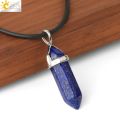 Csja Natural Stone Necklace Crystal Pendant Necklaces Hexagonal Reiki Chakra Raw Purple Gem Women Jewelry E056. 