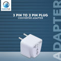 3 Pin To 2 Pin Plug Converter Adapter- AC Plug Converter. 