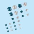 24Ps Glossy Blue Press on Toe Nails Artificial Acrylic Toenails Full Coverage Removable Wearable Toe Nail Art Finished Tips. 