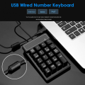 19 Keys USB Mechanical Feeling Wired Numeric Keypad Keyboard Mini Numeric Keycaps Numpad Keyboard for Laptop Desktop PC Computer. 