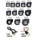 30MM 40MM 50MM 60MM 75MM 97MM Cooling Fan Brushless Motor Case Fan Blower Fan Humidifier FanInduction Cooker Fan 5V USB Plug.