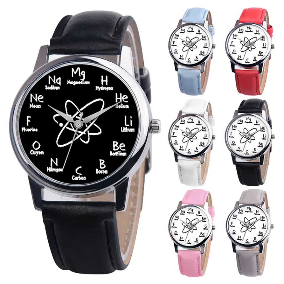 7Rings Store】Faux Leather Band Unisex Casial round Crist Watch