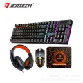Jertech Zeller Gaming Keyboard & Mouse Headset 4-Piece USB Computer Laptop Wired Keyboard & Mouse Set. 