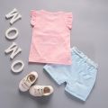 Summer Cute Cartoon 2PCS Kids Baby Girls Floral T-shirt Top Shorts Pants Set Clothes Girls Clothing Sets. 