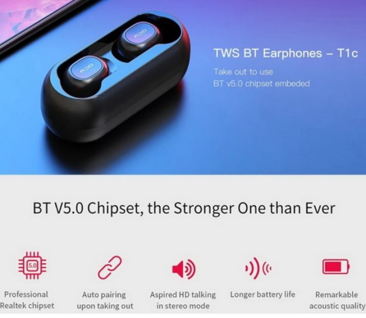 QCY%20QS1%20Mini%20Dual%20V5.0%20Wireless%20Headphones%20Bluetooth%20Earphones%203D%20Stereo%20Sound%20Earbuds%20with%20Dual%20Microphone%20and%20Charging%20box%20-%20Image%204