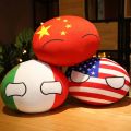 10-40cm Kawaii Countryball Plush Toy Stuffed Polandball UN USA USSR FRANCE RUSSIA UK JAPAN EU CANANDA ITA RU Sofa Pillow Pendant.