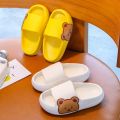 Baby Toddler Kids Slippers Slip-On Cartoon Bear Cute Home Bath Sandals Boys Girls Beach Summer Slides Children Lightweight Shoes.