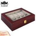 Ury 10 Grids Wooden Wrist Watch Display Box Jewelry Storage Organizer Case. 