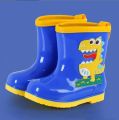 Rain Boots Kids Girl Cute 3D Rainboots Dinosaur Children's Boys Boots Plush Warm Ankle PVC Waterproof Toddler Water Shoes.