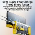 Portable Charger Bank, 66W Fast 20000mAh Charging Bank Charger, Portable Outdoor Charging Bank, Transparent Battery Pack with Lanyard Bank for Phone Tablet Pad.