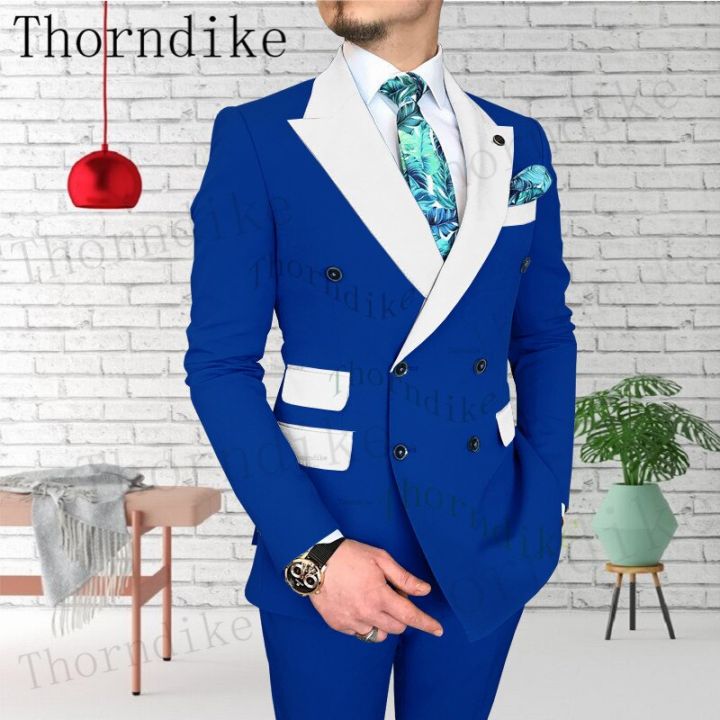 Thorndike%20High%20Quality%20Grey%20Men's%20Business%20Double%20Breasted%20Solid%20Color%20Suit%20Coat%20/%20Male%20Slim%20Wedding%202%20Pcs%20Blazers%20Jacket%20Pant%20-%20Image%206
