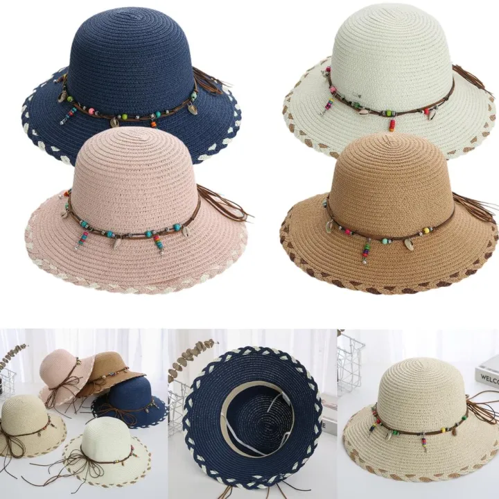 Floral%20Straw%20Hat%20UV%20Protection%20Lightweight%20Wide%20Brim%20Women's%20Sun%20Hat%20Natural%20Straw%20Foldable%20Beach%20Hat%20for%20Beachwear%20Sun%20Protection%20Vacation%20Accessory%20Outdoor%20Activities%20Fashionable%20Headwear%20-%20Image%204