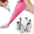 GC 16 Pcs 430 Stainless Steel+PP+TPU Reusable Piping  Bag  Set With Piping Tip Converter Sustainable Professional Accessories For Cakes Baking color. 