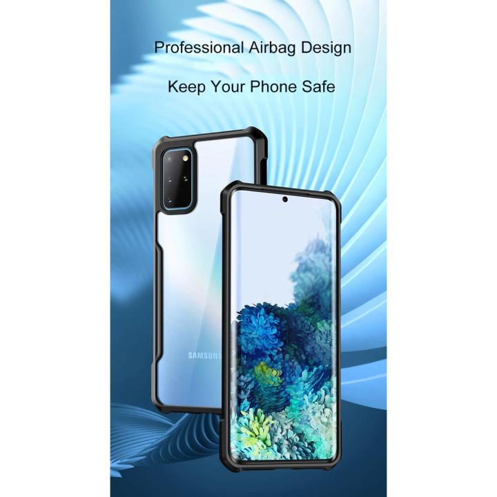 For Samsung Galaxy S20 Back Cover Edge-Reinforced Shockproof Cushion Back Clear Hybrid Transparent Hard Cover Casing-E_Store