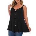 Womens Spaghetti Strap Tank Tops for Ladies V Neck T Shirts Plus Size Sleeveless Tunic Buttons Women's Summer Tops Collocation - Sleeveless tops for women are perfect for daily wear, dating, party, travel, etc Camisole 2X.