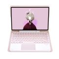 YA700B-A Candy Color Skin Feel Texture Round Keycap Bluetooth Keyboard Leather Case with Touchpad For Samsung Galaxy Tab S8 11 inch SM-X700 / SM-X706 & S7 11 inch SM-X700 / SM-T875(Pink).
