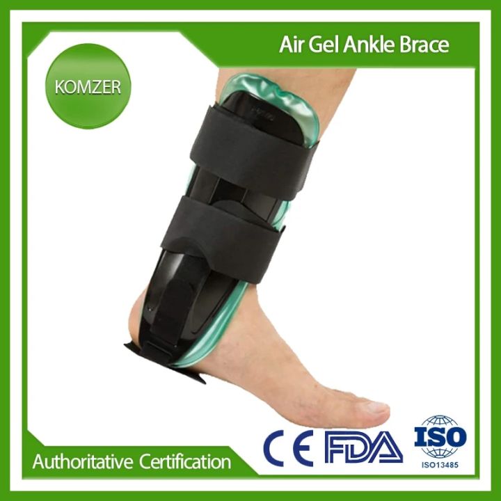 KOMZER Air Gel Ankle Brace, Stirrup Ankle Splint-Rigid Stabilizer for Sprains, Strains, Post-Op Cast Support Injury Protection